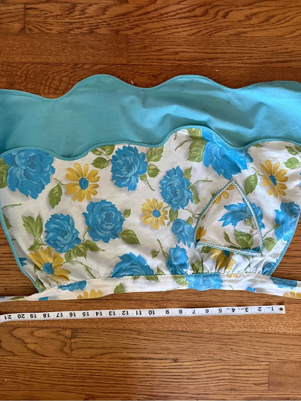 Vintage Floral Blue & Yellow Apron